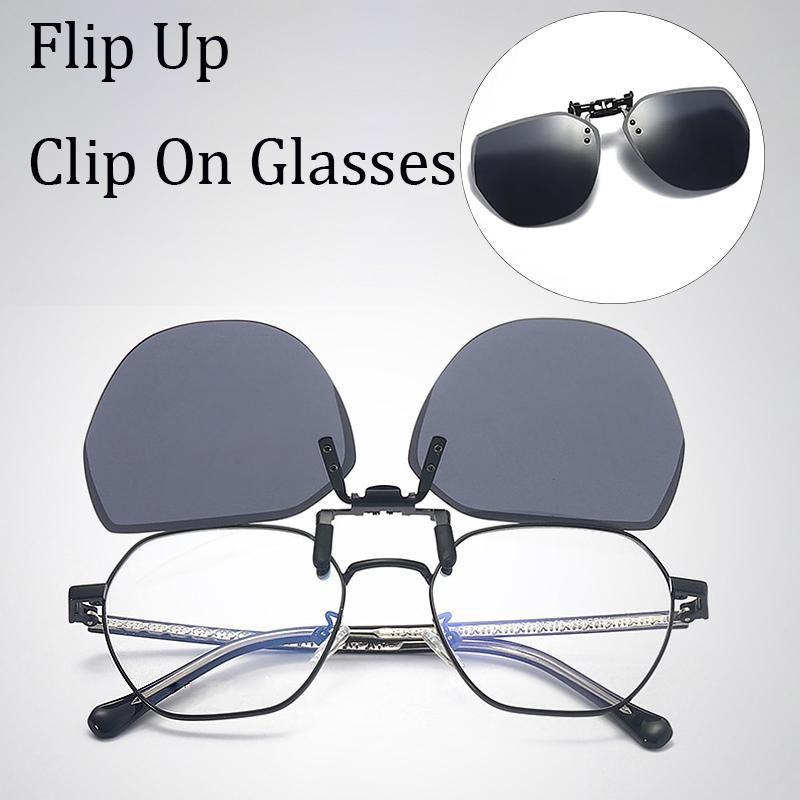 Неполяризованные мужские большие солнцезащитные очки для вождения с клипсой женские квадратные очки ночного видения