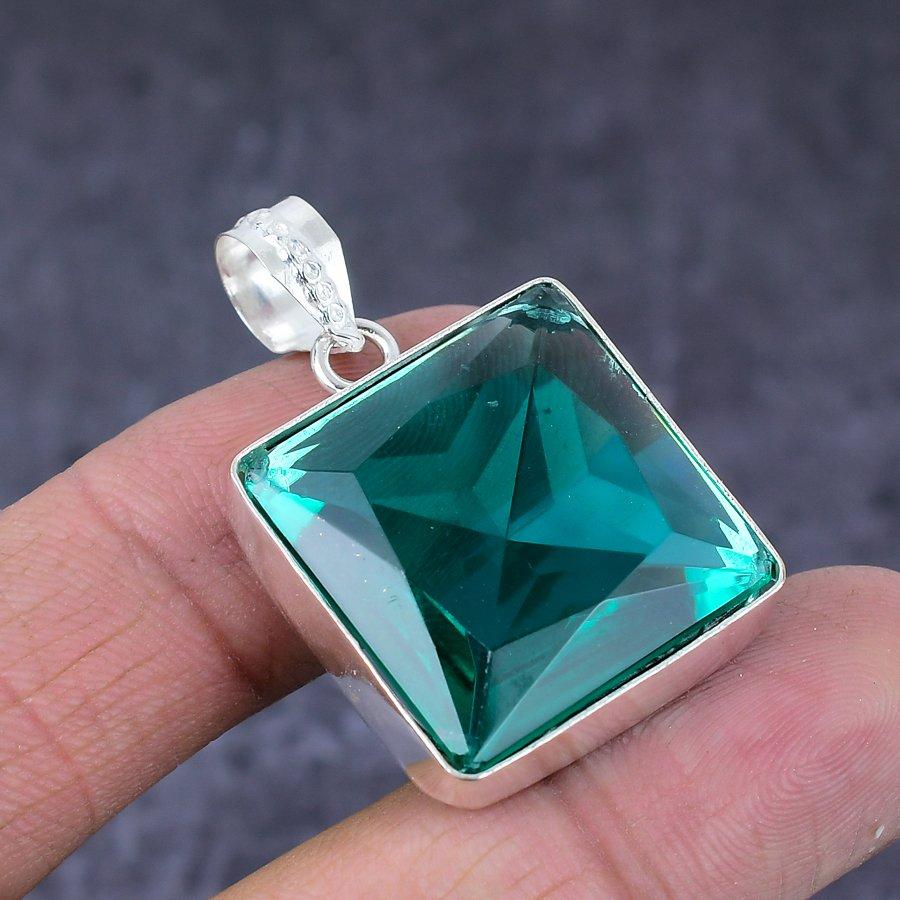 Подвеска из стерлингового серебра 925 пробы с натуральным индиколитом и турмалином размером 1,58 дюйма U2r30