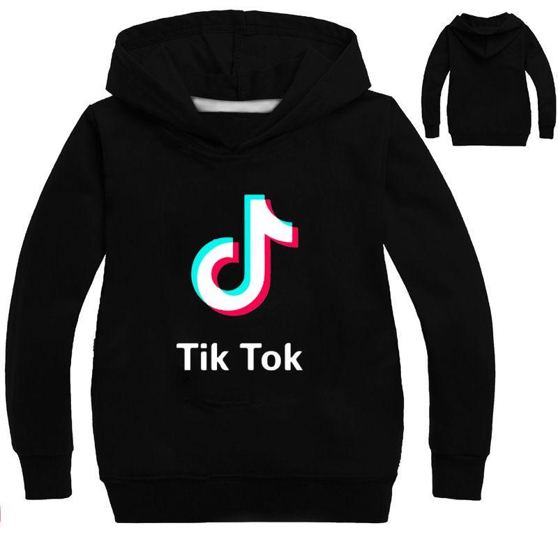 Детский свитшот с буквами Tik Tok, худи с длинным рукавом, модные пуловеры