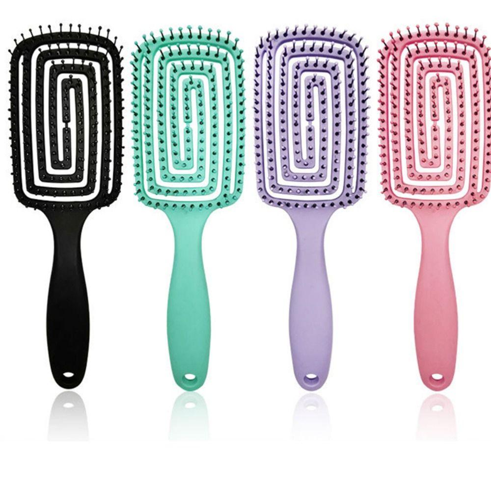 Пластиковая расческа с анти-клитом, розовая/зеленая/фиолетовая/черная расческа для волос, массажная расческа для кожи головы, женская