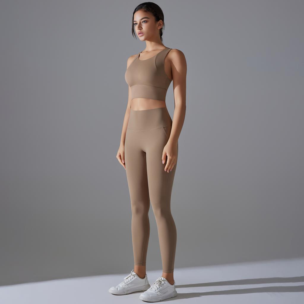 Auroth 2 Piece Yoga Set Women Sport Suits Running Bra High Waist Leggings Fitness Outfit