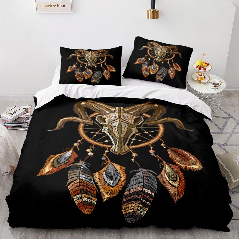 3D Цветной комплект постельного белья «Ловец снов» Индийский пододеяльник 2/3 для комнаты для девочек AU180 * 210 Домашний мягкий и легко чистящийся домашний костюм на молнии