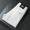 Light Luxury Men'S Elastic Jeans Men'S Black Anti Fading White Three Proof Fabric Small Straight Leg Pants