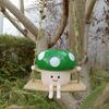 Swing Mushroom Hanging Planter Cartoon Mushroom Flower Pot Resin Succulents Planter with Drainage Hole for Indoor Outdoor Use