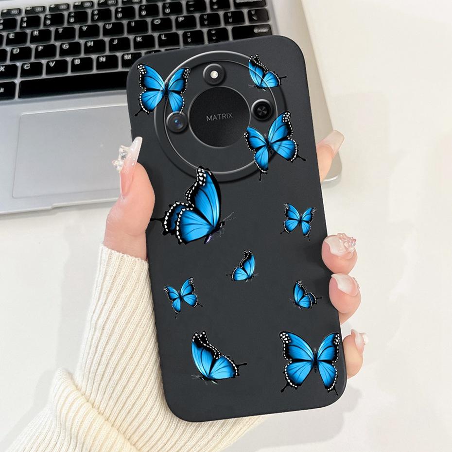Phone Case For Honor X9c Smart 5G Pretty Girl Flower Printed Soft Silicone Back Cover For Honor X9C X9cSmart Cases Bumpers