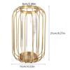 Nordic Lantern Shaped Wrought Iron Vase Glass Iron Tabletop Flower Vase(  Gold)