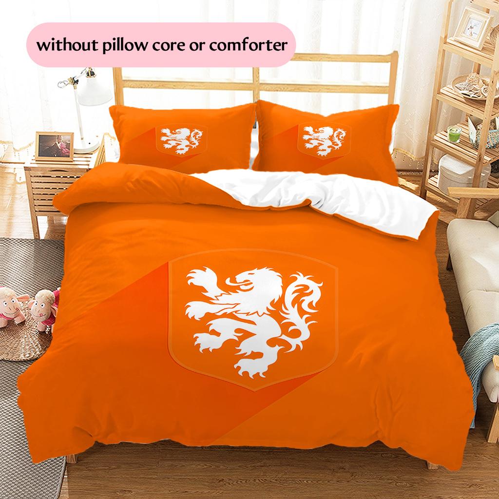 KNVB Pattern Bedding Quilt Set Home Decoration Gift (1 * duvet cover + 2 * pillowcase without core)