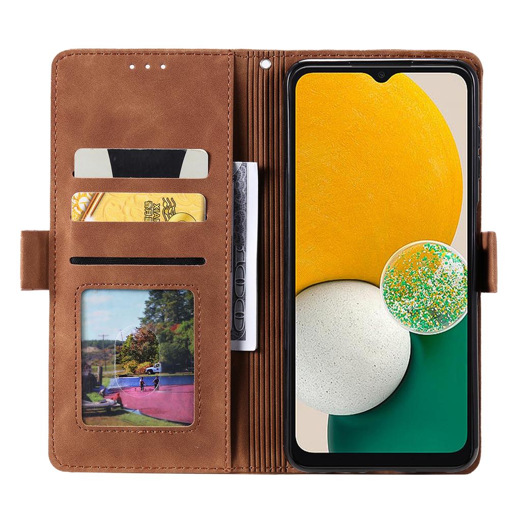 Phone Case for Samsung Galaxy A54 5G Retro Color Splicing PU Leather Flip Stand Wallet Cover with Strap