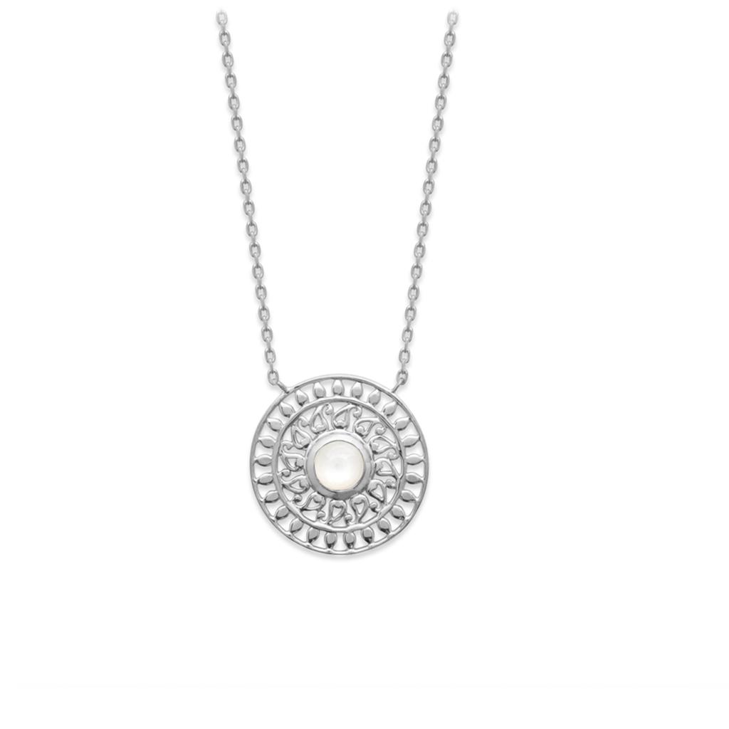 Les Trésors De Lily [Q6292] - Silver Necklace 'Cleopatra' Moonstone Silver (rhodium Plated) - 20 Mm