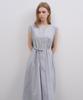 Mind Bridge Woman [W] Cap Sleeve Belted Nylon Long Dress - 2 Colors