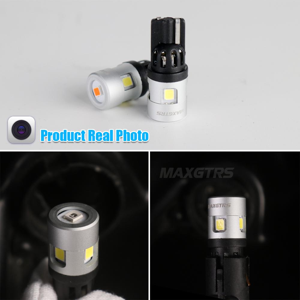 MAXGTRS 2x Двухцветный переключатель T10 LED W5W Автомобильные боковые и салонные огни 12В Лампа 2835 Чипов 194 168 Белый 6000K Парковочные и купольные лампы