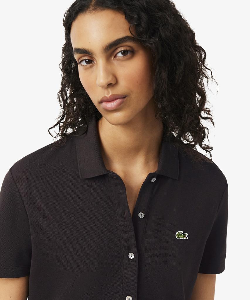 Женское мини-платье-поло LACOSTE с коротким рукавом из пике Ef8839-56G 3La