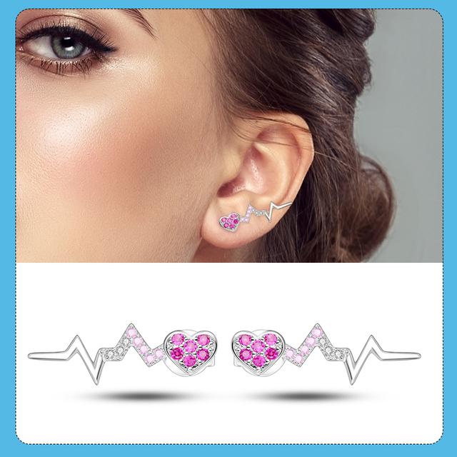 Новые цветные циркониевые перья художника, асимметричные серьги, серьги-кольца из серебра 925 пробы для подростков, ювелирные изделия для женщин