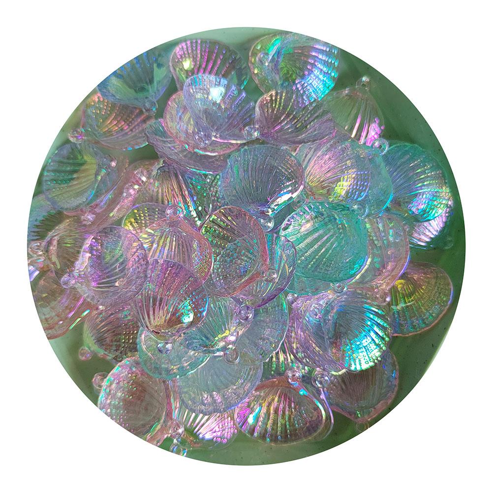 Plated Sea Shell With Hole 28mm 100pcs/lot Jewelry Loose Spacer Beads DIY Seashell Crystal Bracelet Necklace Pendants Supplies
