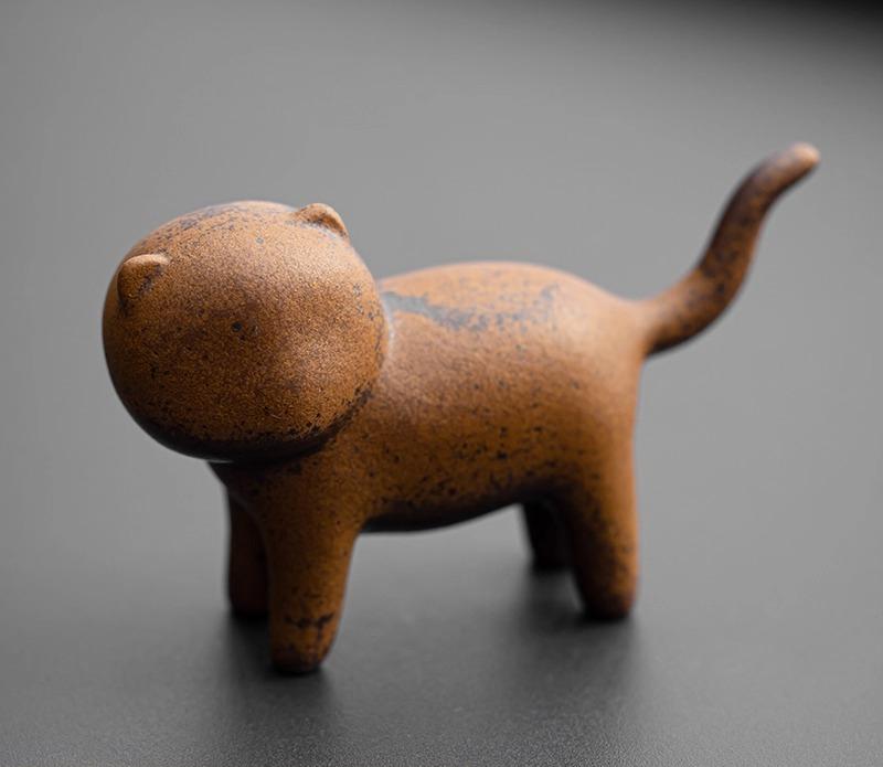 Ретро керамический чайный питомец кот маленький чайный игровой покров набор для чая Кунг-фу можно выращивать чайная церемония украшение