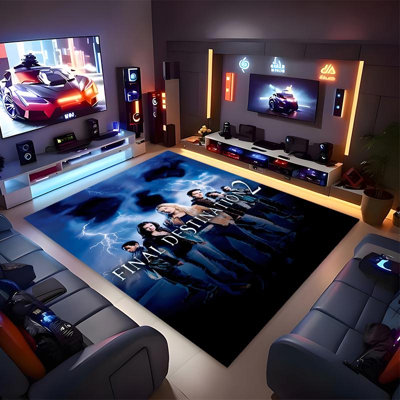 1pc Final Destination Bloodlines1 Print Area Rug - Soft, Washable Non-Slip Indoor Mat for Office Chairs, Living Room, Home Office Decorative Rug