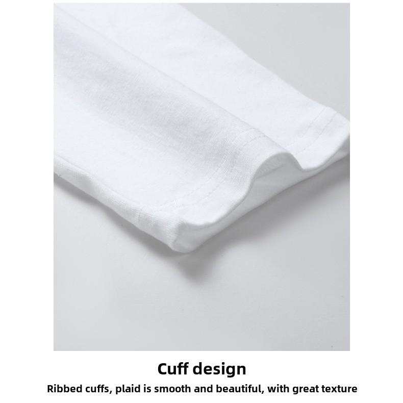 GMXIA Футболка с длинным рукавом на весну и осень, трендовая одежда с принтом и круглым вырезом, белая повседневная футболка с длинным рукавом, свободная основа