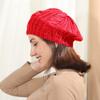 Women Girl Ribbed Vintage Warm Beret Hat French Artist Cap Knitted Cap Painter Hat