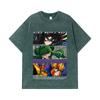 Стиранные футболки 275 г/м² 100% Хлопок Saint Seiya V3 Rerise of Poseidon Принт Унисекс Тяжелая Хлопковая Футболка