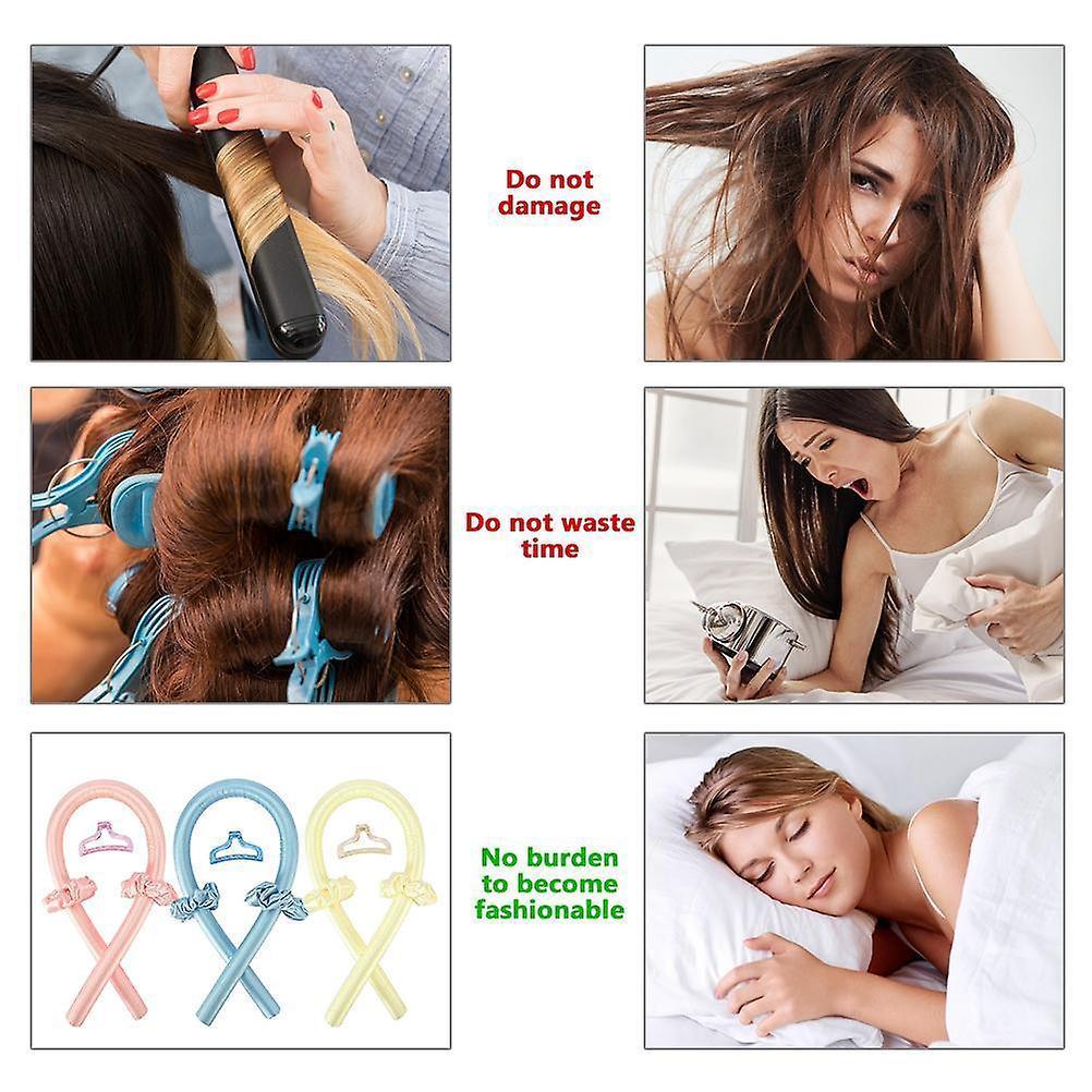 Heatless Curling Rod Headband No Heat Curls Ribbon Hair Rollers Sleeping Soft Headband Hair Curlers DIY Hair Styling Tools