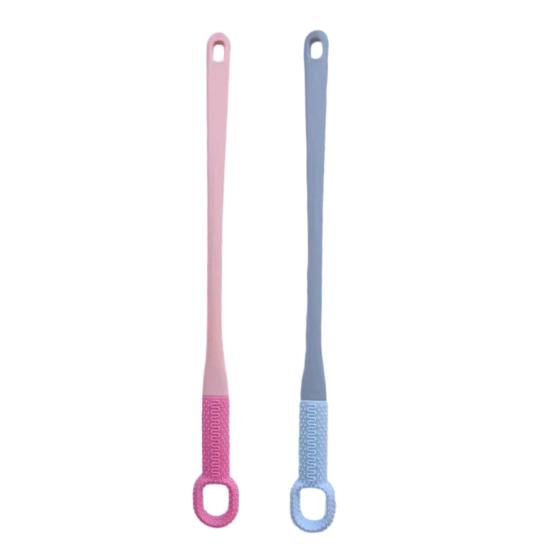 2 шт. Щетка для чистки пальцев ног Силиконовая мочалка для ног с ручкой длиной 15,7 дюйма Мягкая чистящая щетка для душа Инструмент для ухода за ногами для пожилых людей Мужчин Женщин