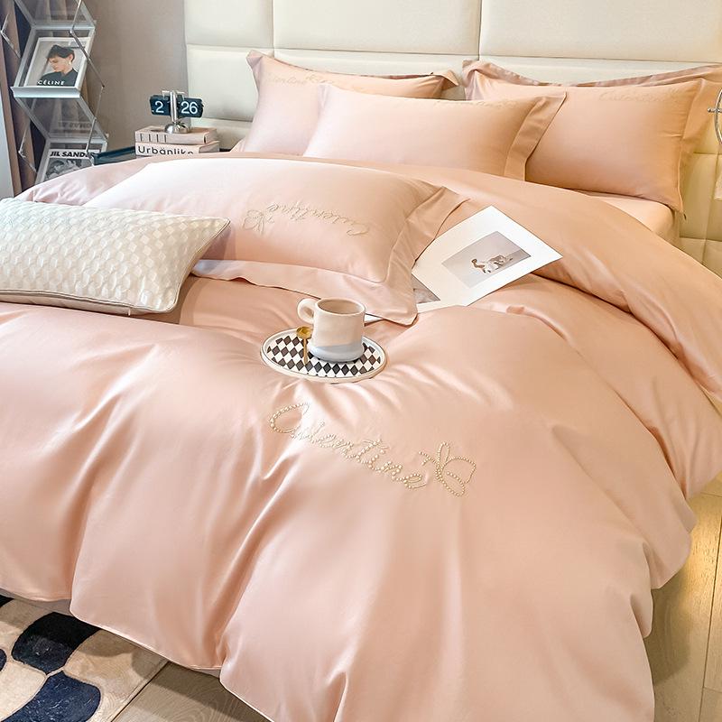 Роскошный комплект из 4 предметов из длинноволокнистого хлопка Синьцзяна: Осенне-зимние простыни, пододеяльники и постельные принадлежности