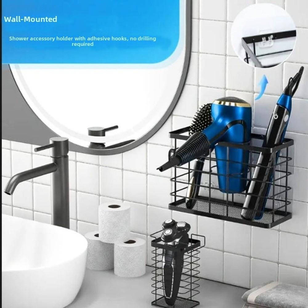 Adjustable Hanging Hair Tool Organizer Wall Mounted Hair Dryer Holder Home Storage