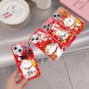 Счастливый кот Манэки-нэко Закаленное стекло Для Iphone 14 13 12 11 Pro Mini XS MAX 14Plus X XS XR Чехол