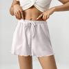 Женские модные однотонные повседневные фактурные безкарманные удобные эластичные шорты с иглой