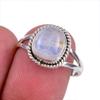 Natural Rainbow Moonstone Gemstone Handmade 925 Solid Silver Gift Ring S.8 T7B32