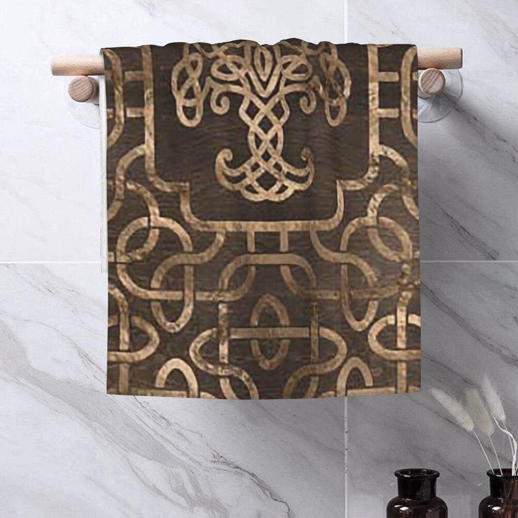Tree of life -Yggdrasil onCelticPattern Soft Face Towel Quick Dry Pool Bath Cotton Towels Absorbent Quick