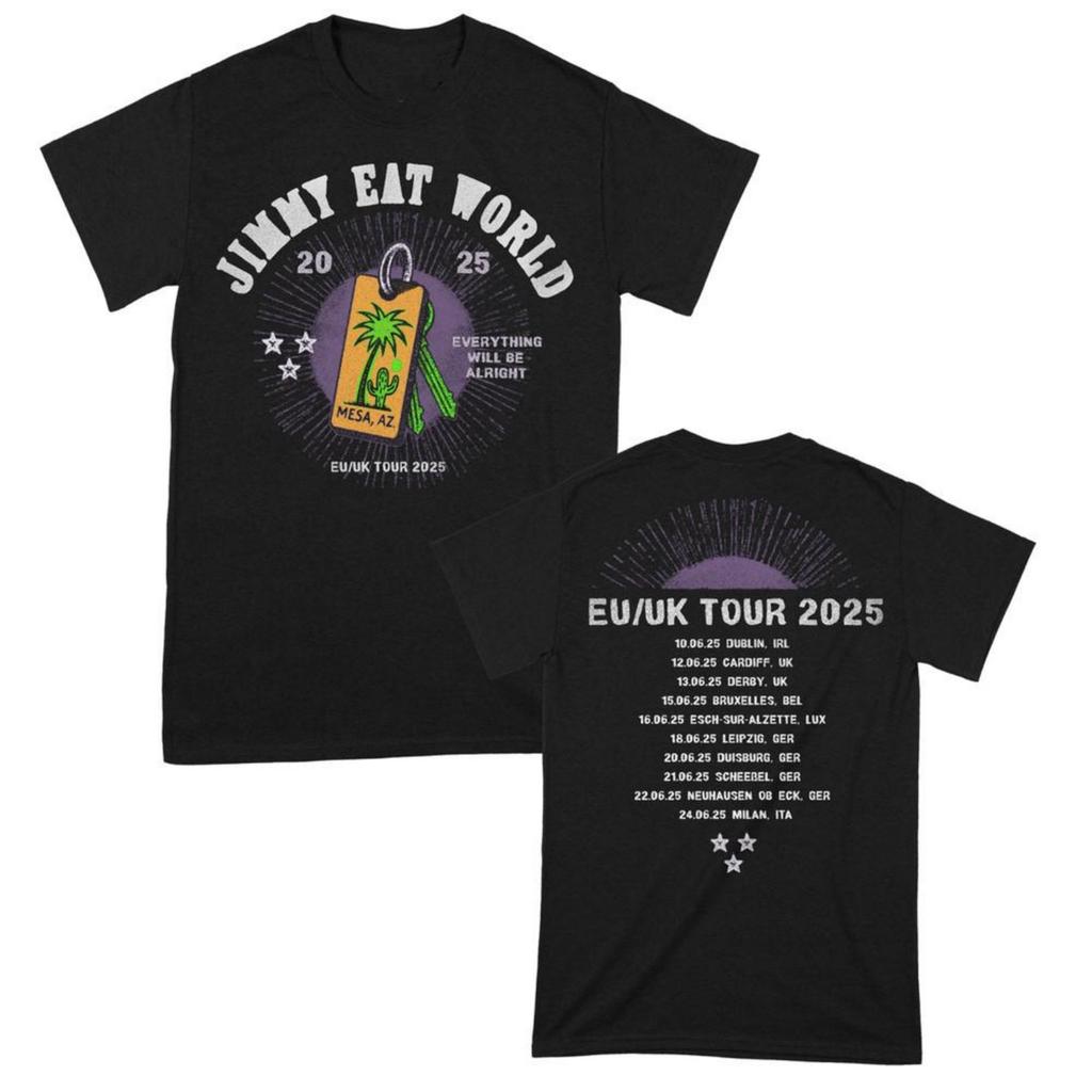 НОВЫЙ Хлопковый Черный Футболка Jimmy Eat World Группа EU UK Тур S-5XL BT566 Унисекс Футболка