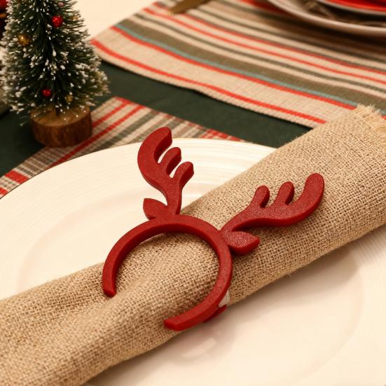 Кольцо для салфеток «Олень», Рождественский держатель для салфеток, 3D-печатное кольцо для салфеток в виде рогов для праздничных вечеринок, рождественского ужина, свадебного декора