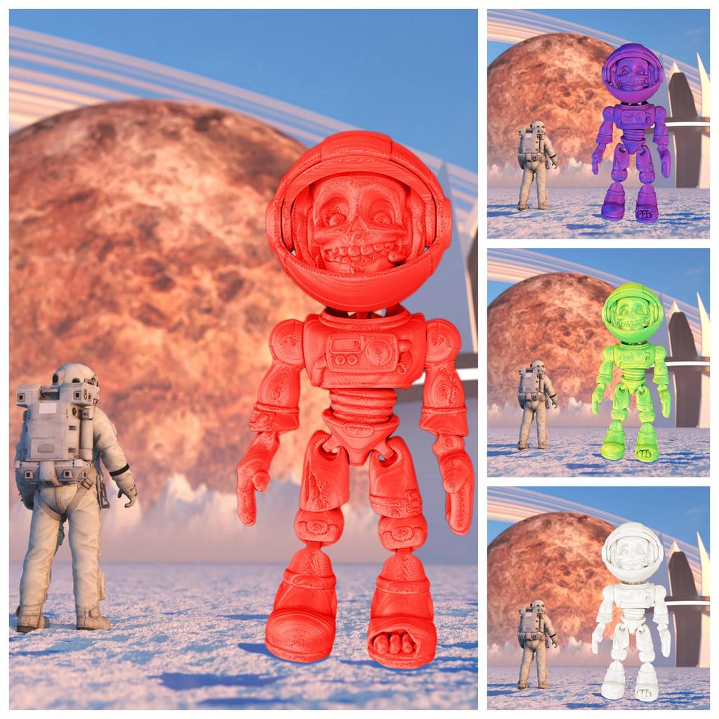 3D-печатная фигурка скелета астронавта, шарнирная игрушка, три цвета
