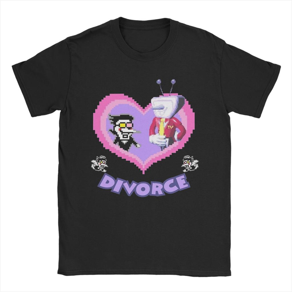 Men Women Spamton and Tenna Child of Divorce Deltarune Game T Shirt Cotton Graphic Printing Tee Shirts Clothing Outfits Tops
