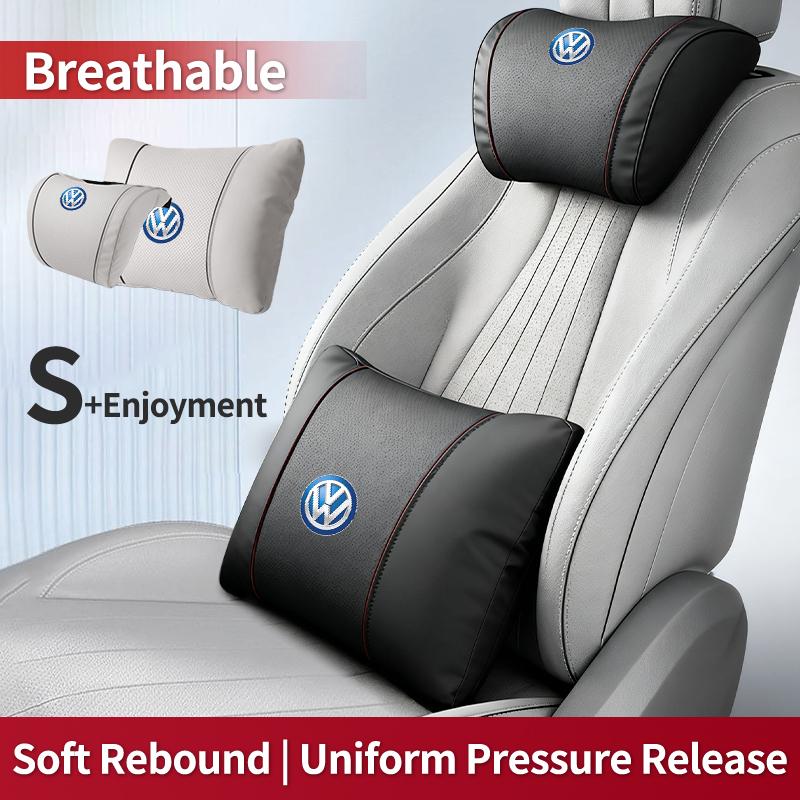 Cup Holders Car Seat Headrest Lumbar Support Neck Pillow Waist Cushion Backrest For Volkswagen VW Scirocco Jetta Beetle Golf Pas 4HNK