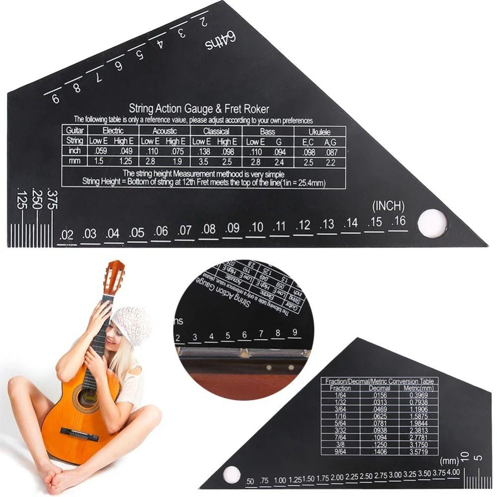 Precise Etched Guitar String Action Gauge Aluminium Zinc Zinc Alloy Buzzing Fret Catcher  Folk Guitar
