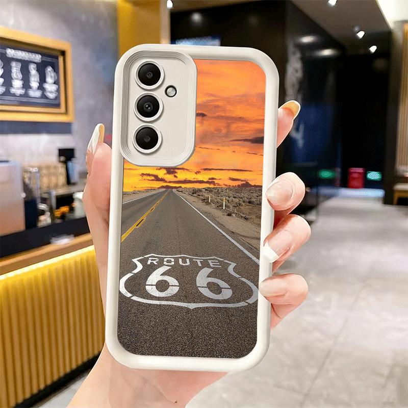 Чехол для телефона Samsung Galaxy S26 S25 Ultra S24 FE Маршрут 66 Америка Оболочка S23 Plus S22 + S21 S20 5G Мягкий силикон Funda