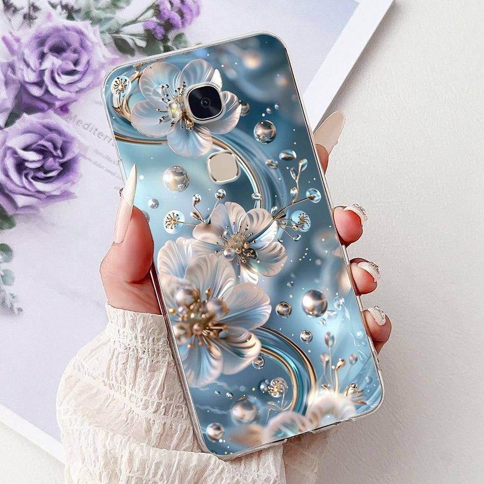 For Huawei Honor 5X GR5 2015 2016 KII-L21 L22 Elegant Floral Butterfly Phone Case For Honor5X KIW-L22 Soft Silicone TPU Cases