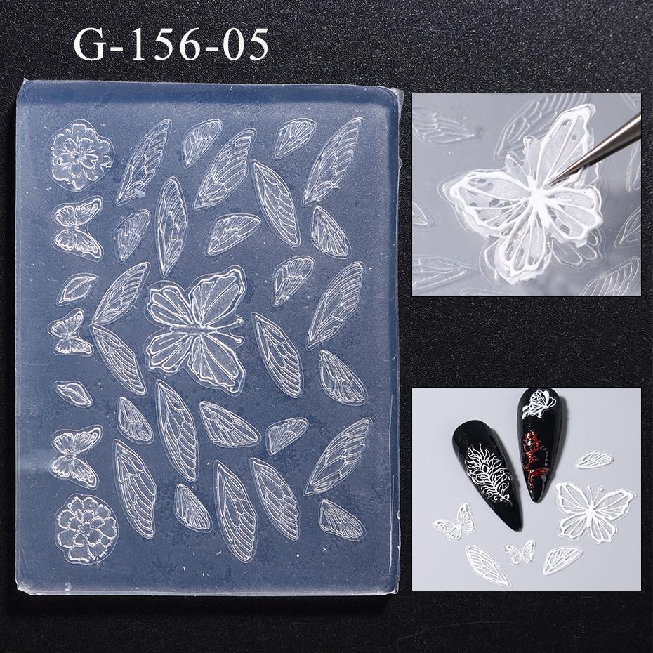 3D Silicone Nail Carving Mold Snowflakes Winter Mould Stamping Design Gel Stencils DIY Manicure Accessory Tools Multi-Designs