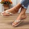 Order A Size Up Women's Fashion Trend, Anti Slip, Wear-resistant, Comfortable Soft Bottom, Ethnic Style Flat Heel Flip Flops
