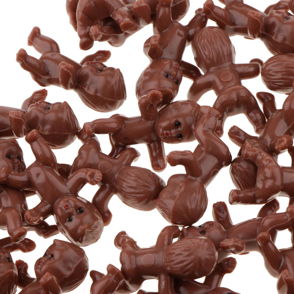 50pcs Mini Newborn Baby Doll Toy Shower Decor Party Bag Filler  Pink