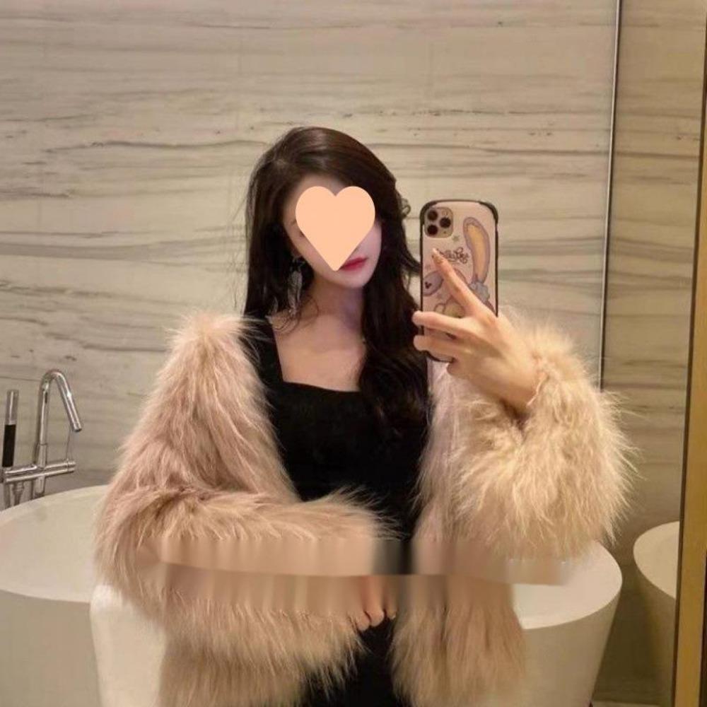 Женское пальто средней длины с черным поясом, теплое роскошное пальто из искусственного норкового волоса, женское пальто из искусственного меха осенью и зимой, с длинными рукавами