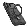 Для iPhone 17 Pro Магнитный чехол Вращающаяся металлическая подставка Ударопрочный PC + TPU Задняя крышка телефона
