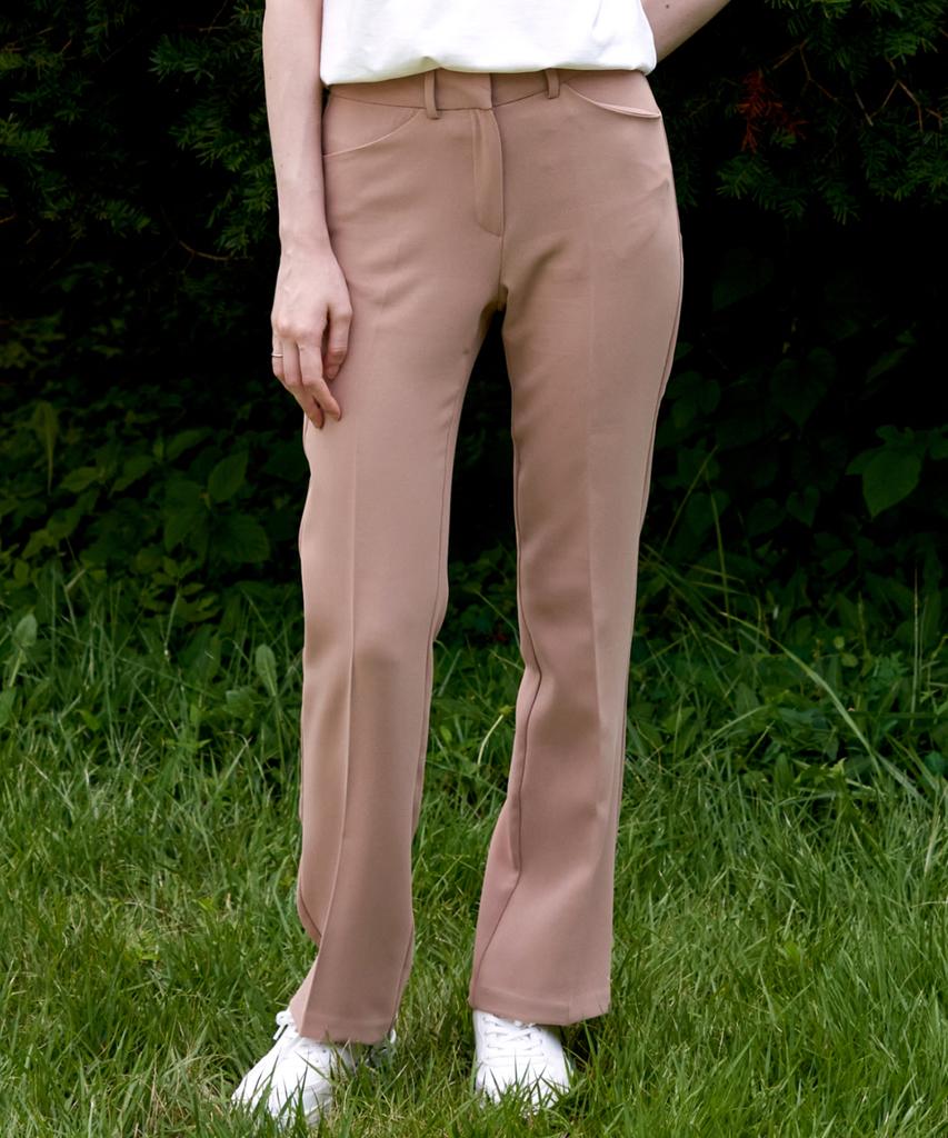 LAMARO Dana Stretch Wide Slacks (Beige)