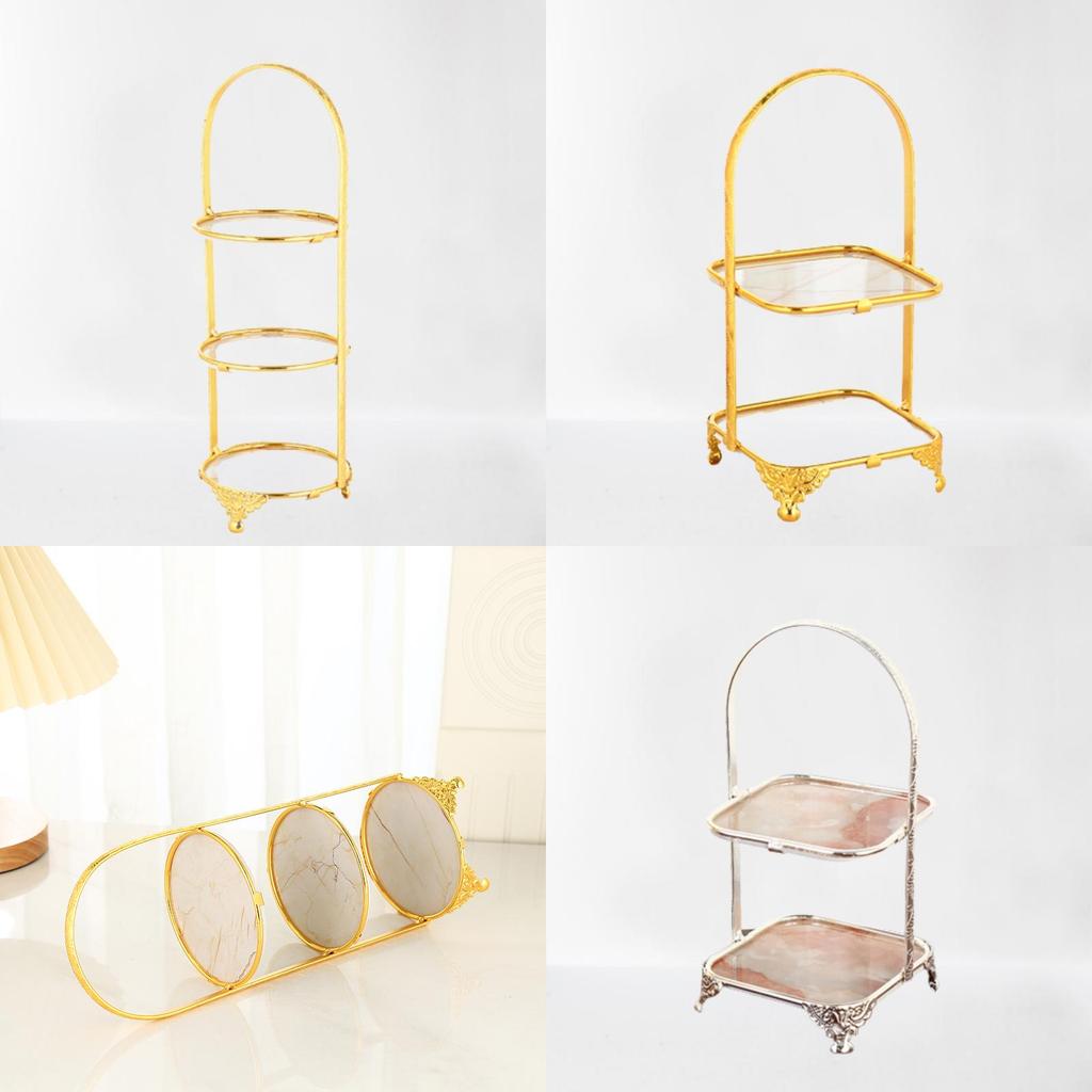 Многоярусный органайзер для подносов с золотой отделкой для дома и в подарок