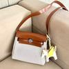 2025 First-layer Cowhide Canvas Bag High-quality Leather Mini Mobile Phone Bag Shoulder Messenger Bag