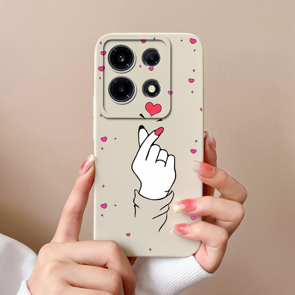 For Infinix Hot 30 Play GT 10 Pro Itel A05s A04 Tecno Camon 20 Premier 5G Phone Case Cover Fashion Love Heart Matte Soft Silicone Shockproof Bumpers