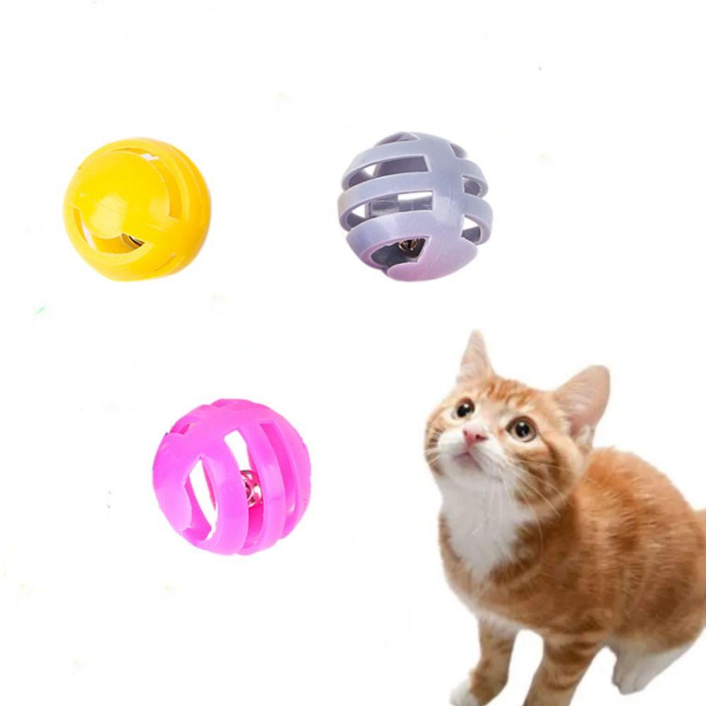 Plastic Cat Bell Ball Toy Interactive Jingle Ball Cat Toys Portable Chasing Cat Toys Ball Puppy