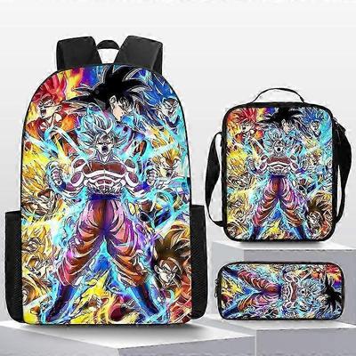 Новый Аниме Мультфильм Dragon Ball Рюкзак Школьная Сумка для Начальной и Средней Школы Сумка Через Плечо Пенал Набор из Трех Предметов 36-NMAOV vxz